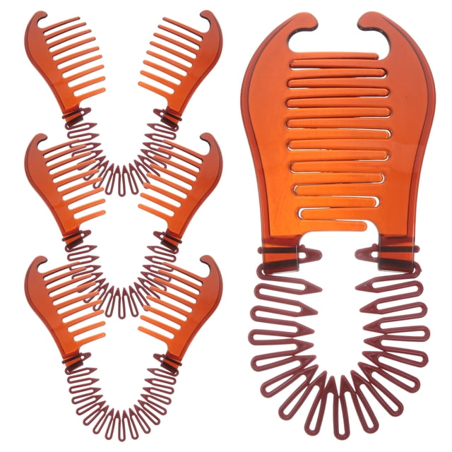 4pcs Interlocking Banana Combs Hair Clip Braid Tool Bendable Hair Combs for Women