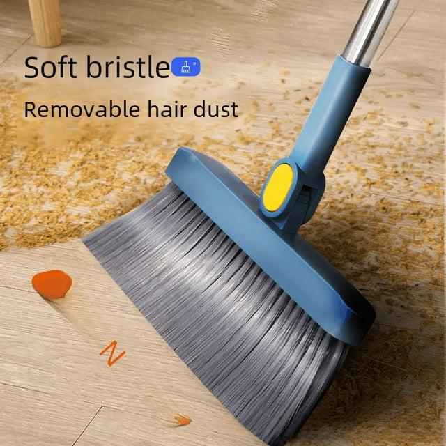 Ampliar Escoba de lana suave plegable y giratoria gruesa Escoba para barrer Escoba para el cabello Juego combinado de recogedor