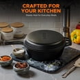 thumbnail image 2 of KICHLY Pre-Seasoned Cast Iron Combo Cooker Dutch Oven with Skillet Lid, 3.2 Quart 10.25 Inch Dual Function Cast Iron Pot & Pan for Baking, Frying, Roasting & Camping, Black, 2 of 7