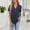 Navy, variant on Short Sleeve Blouses for Women, Solid Hue Button-Down Shirts with Casual Collar for Spring and Summer Wear