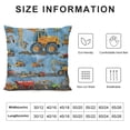 thumbnail image 5 of Orinice Construction Trucks Tractors Graphic Decorative Cushion Throw Pillow Cover for Home Couch, Square Style, Pack of 1 24x24in, 5 of 5