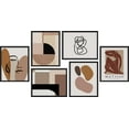 thumbnail image 3 of PixonSign Framed Canvas Print Wall Art Set - Colorful Abstract Geometric Art & Humanities Mid-Century Portraits - Set of 6 Modern Poster Cultural Art Wall Décor - 11"x14"x6 Black, 3 of 5