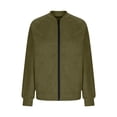 thumbnail image 6 of YanHoo Women's Faux Suede Bomber Jacket Trendy Zip Up Jackets Coats Fall Motorcycle Streetwear Outerwear, 6 of 8