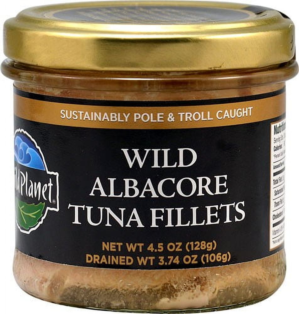(4 pack) Wild Planet Jarred Wild Albacore Tuna Fillets, 4.5 Oz