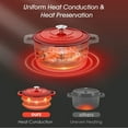 thumbnail image 5 of Red Enamel Cast Iron Dutch Oven 3.5 QT with Lid, Non-Stick, Heat Distribution, Oven Safe to 500°F, 5 of 8