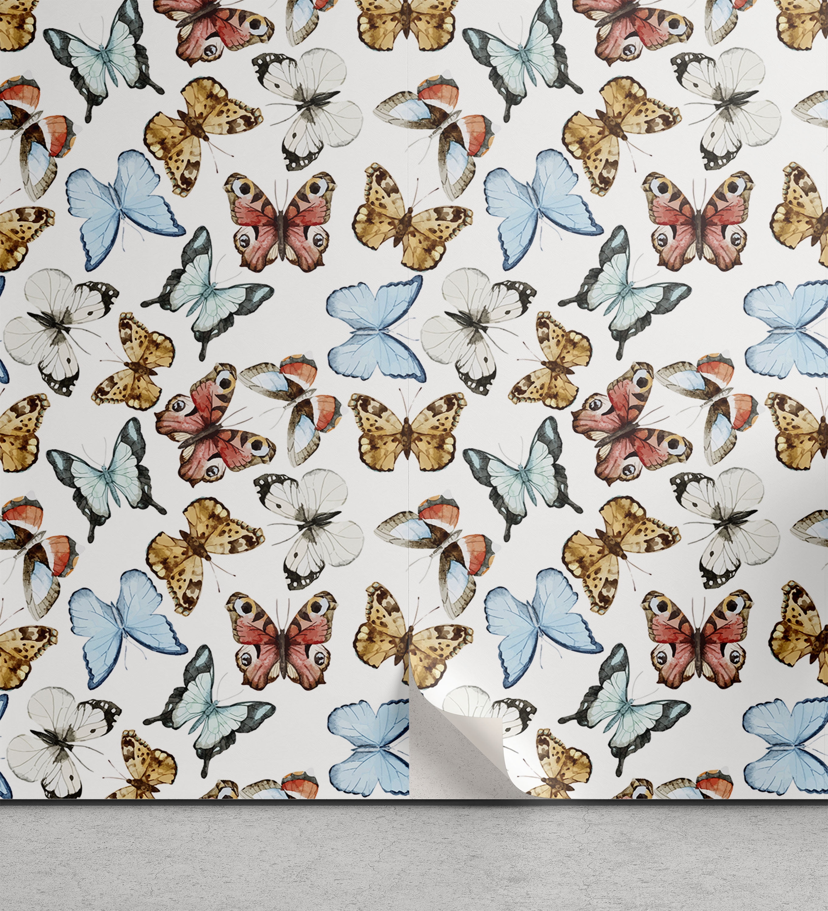 Butterfly Peel & Stick Wallpaper, Various Colorful Butterflies
