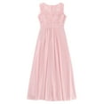 thumbnail image 5 of YiZYiF Kids Girls Chiffon Lace Princess Dress Ruched High Waist 2 Layer Dresses for Wedding Birthday Party Pearl Pink 16, 5 of 7
