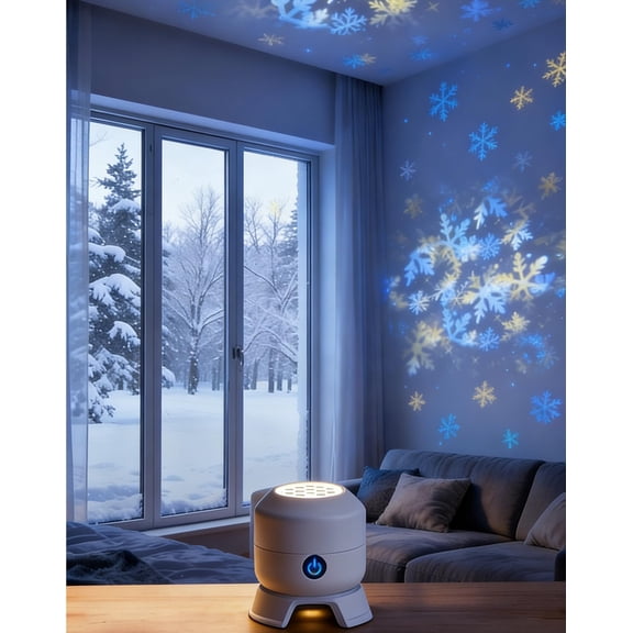Dynamic Rotating LED Projector Light, Dimmable Projection Lamp - Gentle Glow for Sleep Relief