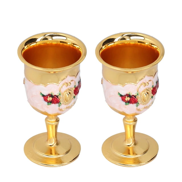 Wine Goblet, Exquisite Workmanship Wine Glass Easy Carrying for Bar Drinkware for Gift Gold, White