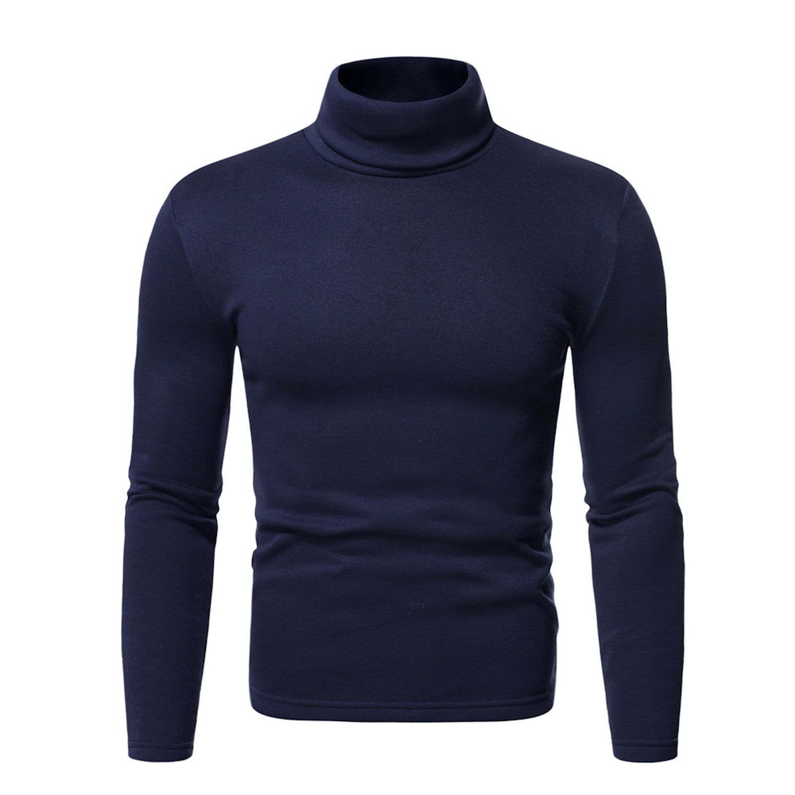 Oplxuo Men's Velvet Long Sleeve T Shirts Stylish Turtleneck Slim
