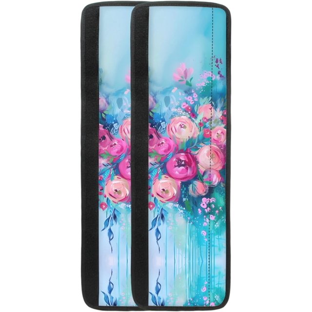 NETILGEN Pink Floral Refrigerator Door Handle Covers,2 Pieces Washable Kitchen Appliance Handle Covers,Fridge Door Handle Protector for Oven Dishwasher,Keep Away Fingerprints Oil Stain