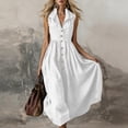 thumbnail image 5 of Shihyeh Ladies' Casual And Fashionable Solid Color Sleeveless Button Up Lapel Dress, 5 of 6