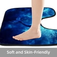 thumbnail image 4 of PhooArto Toilet Lid Cover and U-Shaped Toilet Floor Mat Set of 2 Pieces, Mermaid Blue Ocean Toilet Mat Set, Machine Washable Seat Covers Non-Slip Absorbent Rugs, 4 of 6
