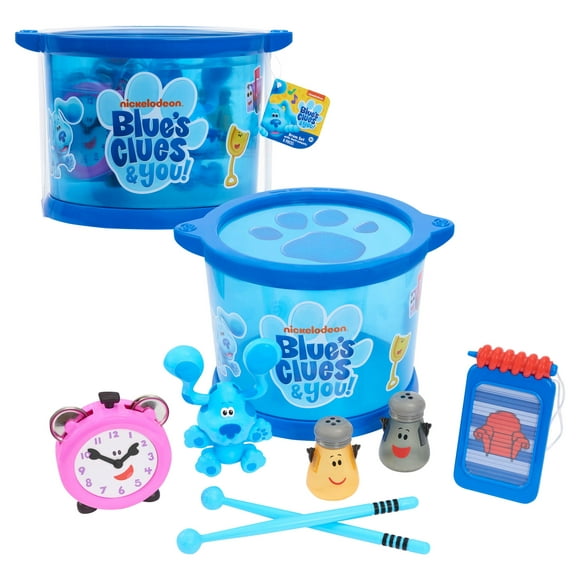 Blue's Clues & You! Musical Drum Set, Kids Toy Instruments, Drum, Tambourine, Washboard, Clackers, Shakers,  Kids Toys for Ages 3 Up, Gifts and Presents