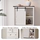 thumbnail image 3 of Cómoda de 5 Cajones Estilo Granja, Armario de Madera con Puerta Corrediza de Granero, 122 cm de Alto, Estante Ajustable, Organizador Ahorra Espacio para Recámara, Sala, Pasillo – Blanco/Gris/Nogal, 3 of 8