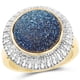 thumbnail image 1 of 4.90 Carat Genuine Cobalt Blue Drusy .925 Sterling Silver Ring QJ Model, 1 of 3
