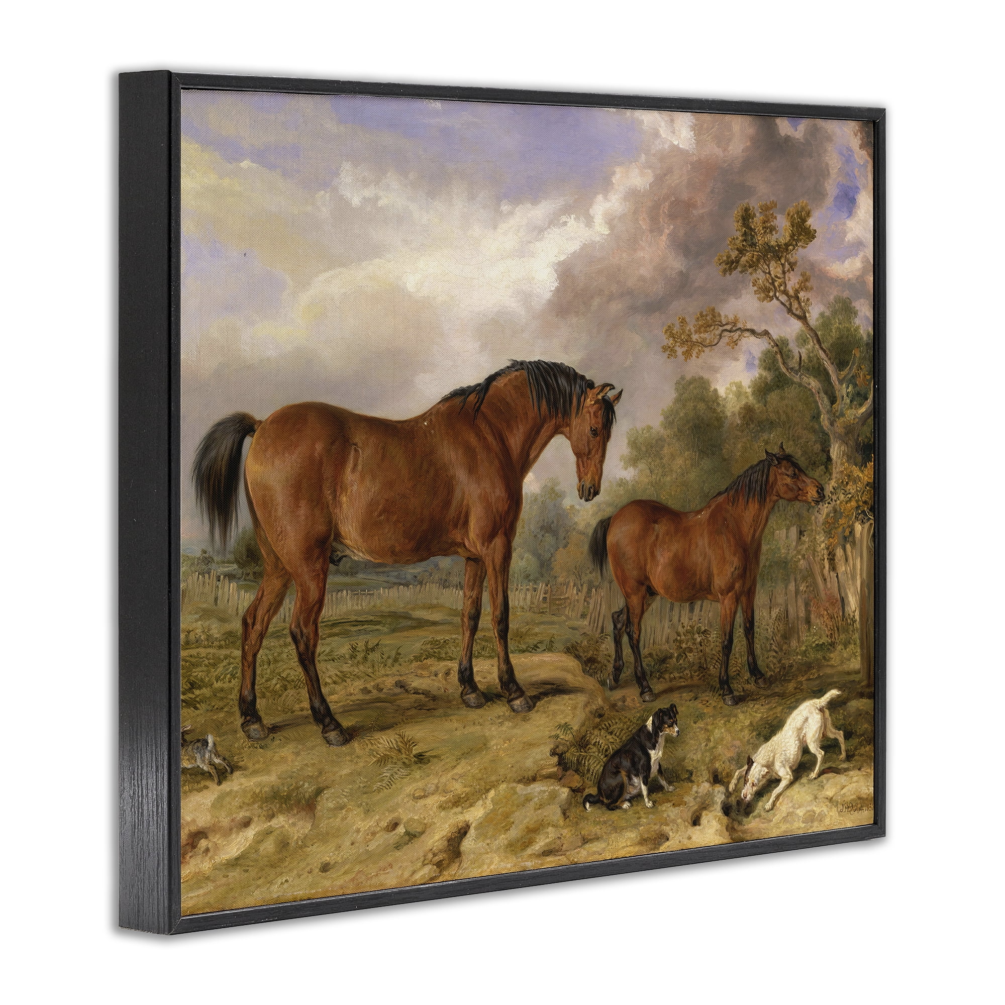 Stupell Industries Classic Portrait of Horses Black Framed Giclee Art, design by Tina LeCour