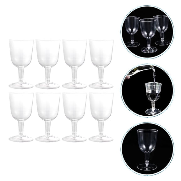 Squalise Clear Plastic Liquor Cups with Detachable Bottoms, Wine Goblets for Wedding, Party, Cocktail, and Outdoor Use