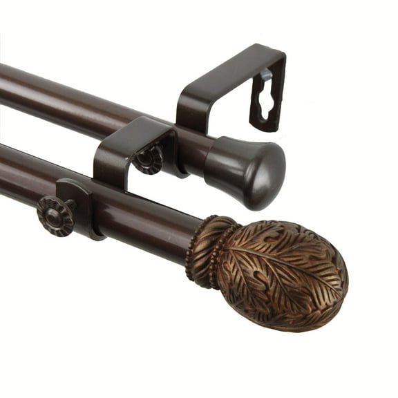 Forest Double Curtain Rod 120-170 inch - Cocoa