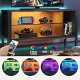 thumbnail image 2 of Bestier Gaming TV Stand for TVs up to 50" with LED Light & Storage Shelves  Rustic, 2 of 8