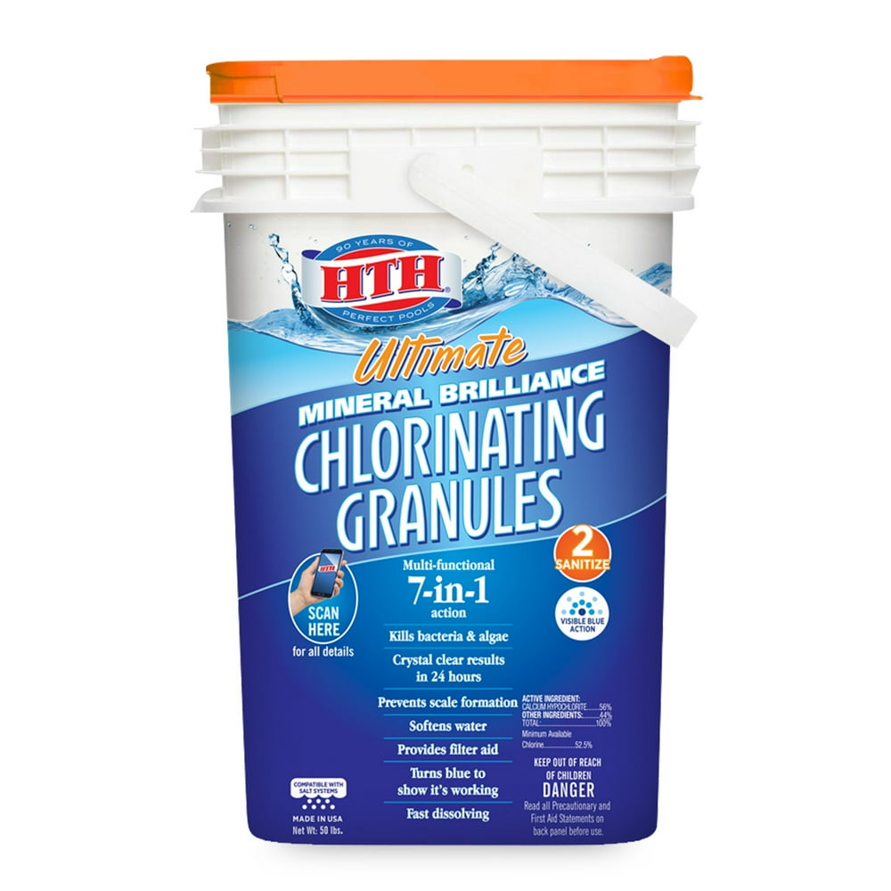 HTH Mineral Brilliance Chlorinating 7-in-1 Granules for Pools, 50 Lbs - Walmart.com - Walmart.com