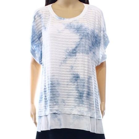 - Ali Miles Womens Small Petite Texture-Stripe Knit Top