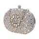 thumbnail image 3 of Bolso de mano de noche para mujer, cartera elegante con bolsillo y cuentas de diamantes de imitación. plata, 3 of 9