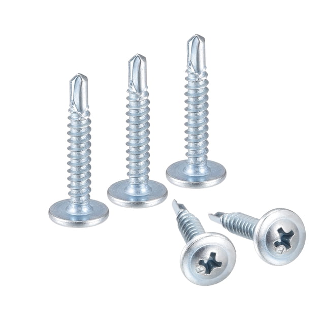 Unique Bargains #8 x 1' Carbon Steel Phillips Head Self Tapping Screws Silver Tone 50 Pack