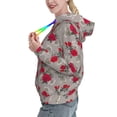 thumbnail image 2 of Picia Rose Flowers Pattern Casual Women's Hoodie, Hooded Sweatshirt with Kangaroo Pocket, Comfortable Pullover with Eye-catching Drawstrings-X-Large, 2 of 7