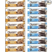 Quest Nutrition Protein Bars Chocolate Chip Cookie Dough, Cookies & Cream 14 Pack