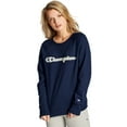 thumbnail image 2 of Women's Champion Powerblend Applique Boyfriend Crew Beloved Orchid, 2 of 3