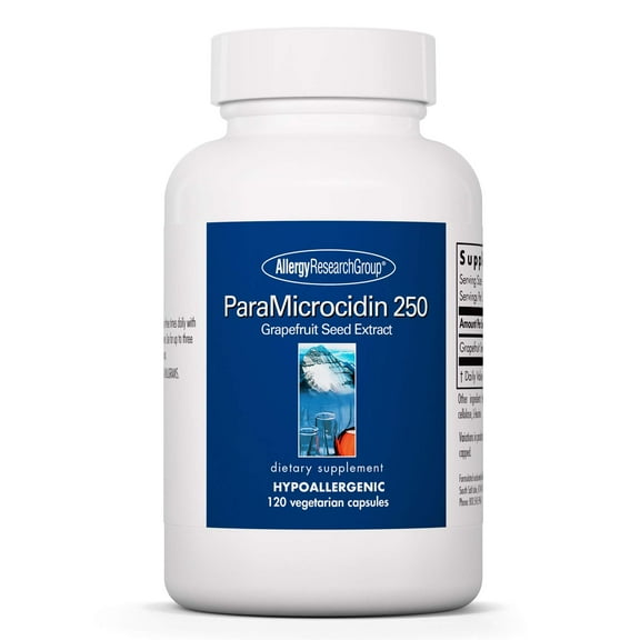 Allergy Research Group ParaMicrocidin 250 Supplement - Grapefruit Seed Extract 500mg, Supports Metabolic Function, Contaminant Free, Vegetarian Capsules - 120 Count