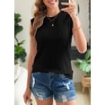 thumbnail image 5 of Eytino Tee Shirts for Women Summer Crewneck Cap Sleeve Textured Knit Solid Womens Tops, 5 of 9