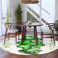 thumbnail image 4 of Saint Patrick's Day Round Area Rug 5ft, Spring Green Clovers Hats Coin Love Washable Non-Slip Circle Rugs for Bedroom Living Room Kitchen, Soft Low Pile Carpet for Dining Room Playroom Nursery, 4 of 9