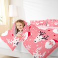 thumbnail image 4 of Manfei Cartoon Santa Claus Bedding Comforter Set for Kids, Christmas Deer Twin Comforter Sets, Kawaii Snowflake Heart Bedding Set Breathable Home Decor, Reversible 2-Piece, 4 of 8