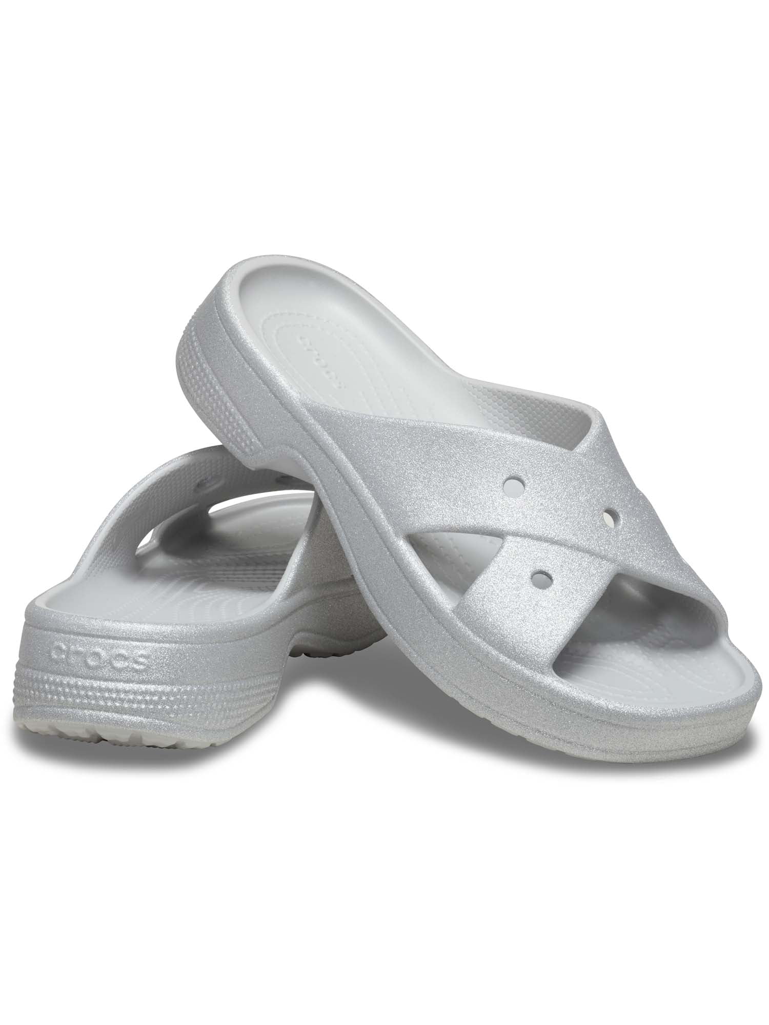 Crocs Women's Classic Glitter Cross Strap Sandal