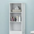 thumbnail image 2 of Modern Tall Slim Bathroom Cabinet with 3 Shelves and Door Space Saving Floor Standing Linen Storage for Small Bathrooms and Living Rooms 15" W x 15.75" D x 63" H White, 2 of 9