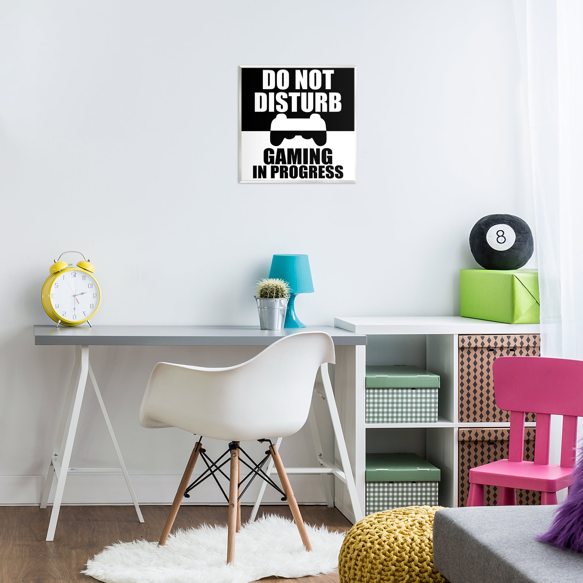 Do Not Disturb Minimal Gamer Wall Plaque Art, design by Kim Allen
