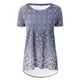 thumbnail image 4 of Fiudx Ropa de Mujer Top de Cuello Redondo de Manga Corta Raglán Largo con Espalda Corta y Estampado Informal para Mujer, 4 of 5