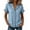 *Blue, variant on VBVC Women's Ruffle Short Sleeve Collared Shirt, Ladies' V-Neck Button Down Blouse, Casual Solid Color Summer Top For Women,Army Green,S-2XL