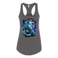 thumbnail image 2 of Great White Shark Species in Ocean | Womens Fishing Jersey Racerback Tank Top, Dark Grey, X-Large, 2 of 3