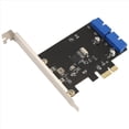thumbnail image 2 of Rollbacks & More 2X PCI Express USB 3.0 19 Pin Expansion Card PCIE 1X to 2 Ports 3 Adapter Internal USB3 20Pin Hub Header, 2 of 10