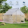 thumbnail image 2 of 8'x12' Walk-in Greenhouse – Heavy-Duty Aluminum Frame, Polycarbonate Panels, Quick Setup, Roof Vent, Large Outdoor Greenhouse Kit for Garden & Backyard, Clear, 2 of 9