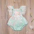 thumbnail image 4 of BABYGARDEN-Baby Girls Casual Mameluco , Cuello Cuadrado Sin Mangas Estampado Floral Bordado De Una Pieza, 4 of 4