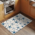 thumbnail image 3 of Summer Marine Life Washable Small Entryway Area Rugs 2'x3', Watercolor Blue Starfish Ocean Landscape Low Pile Throw Rug Non-Slip Sturdy Edge Binding Carpet for Front Door Floor Room Entry, 3 of 9