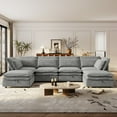 thumbnail image 4 of Harper & Bright Designs Modern Modular Corner Sofa Sectional with 2 Storage Ottomans, Free Combination L-Shaped Couch Set with Double-Layer Cushion for Living Room, Grey, 4 of 18