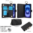 thumbnail image 3 of For Iphone 16 Crossbody Ring Multifunctional Wallet Leather Phone Case(Black),iPhone 14 Pro, 3 of 7