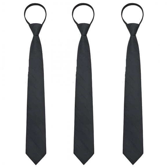 TELOLY 2026 New 3Pcs Men'S Ties Pre-Tied Ties, Adjustable Zipper Tie for Office Graduation School Uniforms, Black Tie Men for Work,School,Formal,Event
