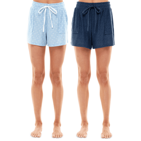Roudelain 2-Pack Yummy Super Soft Slant-Pocket Sleep Shorts, Small