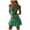 Green, variant on Women'S Sexy Summer Pleated Sleeve Neckline Print Dress Mini Dress Sundress Women'S Casual Dress M